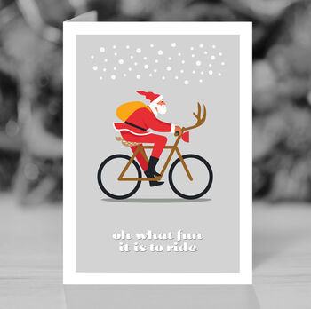 Funny Bike Lovers Christmas Card, Santa On A Bike, 5 of 7