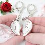 Gift For Him And Her Two Matching Hearts Keyrings, thumbnail 5 of 6