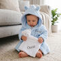 Personalised Blue Baby Gown And Teddy Comforter Set, thumbnail 1 of 12