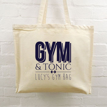 Personalised Tote Bags, Gym And Tonic Design, 3 of 3