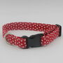 White Hearts On Red Dog Collar, thumbnail 7 of 9