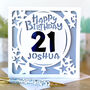 Personalised Age And Name Balloon Birthday Card, thumbnail 1 of 3