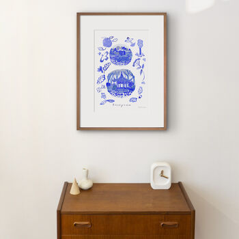 Rhs Garden Bridgewater Manchester Art Print Painted Blue Scenes Poster, 4 of 7