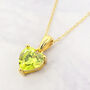 Peridot August Birthstone Love Heart Pendant Necklace, thumbnail 1 of 5