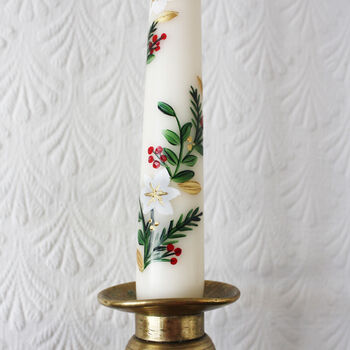 Hand Painted Poinsettia Candles, 2 of 5