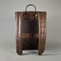 Cognac Leather Laptop Backpack With Luggage Strap, thumbnail 5 of 10