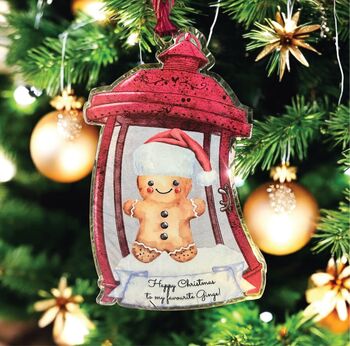 Personalised Christmas Gingerbread Lantern Hanging Decoration, 6 of 11