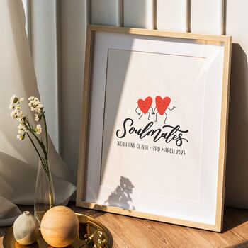 Soulmates Print, Personalised Valentine’s Day Gift, 4 of 5