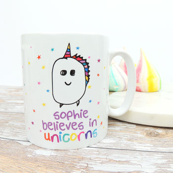 Personalised 'Believe In Unicorns' Mug, 2 of 2