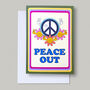 Peace Out Funny Retro Goodbye Retirement Leaving Card, thumbnail 2 of 2