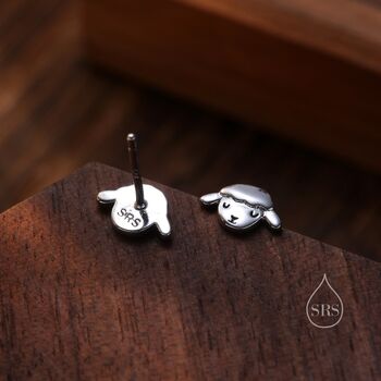 Cute Sheep Stud Earrings In Sterling Silver, 3 of 11