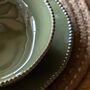 Olive Green Porcelain Beaded Pasta Bowls, thumbnail 4 of 4