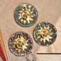 Smiling Gold Sun Incense Stick Holder Ash Catcher, thumbnail 1 of 12