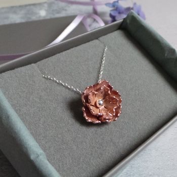 Copper Flower And Silver Necklace, 2 of 5