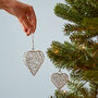 Hand Crafted Metallic Hanging Wire Heart, thumbnail 5 of 7