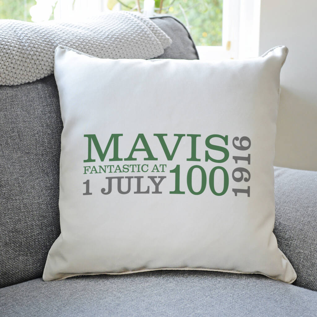 Personalised 100th Birthday Cushion, 1 of 4