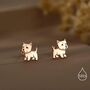 Sterling Silver West Highland Terrier / Westie Stud Earrings, thumbnail 2 of 12