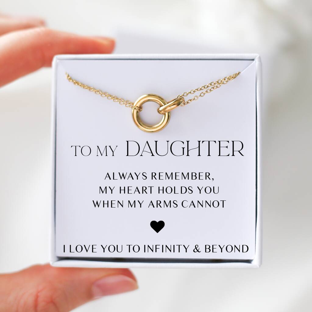 Daughter Gift 18k Gold Interlocking Necklace, 1 of 8