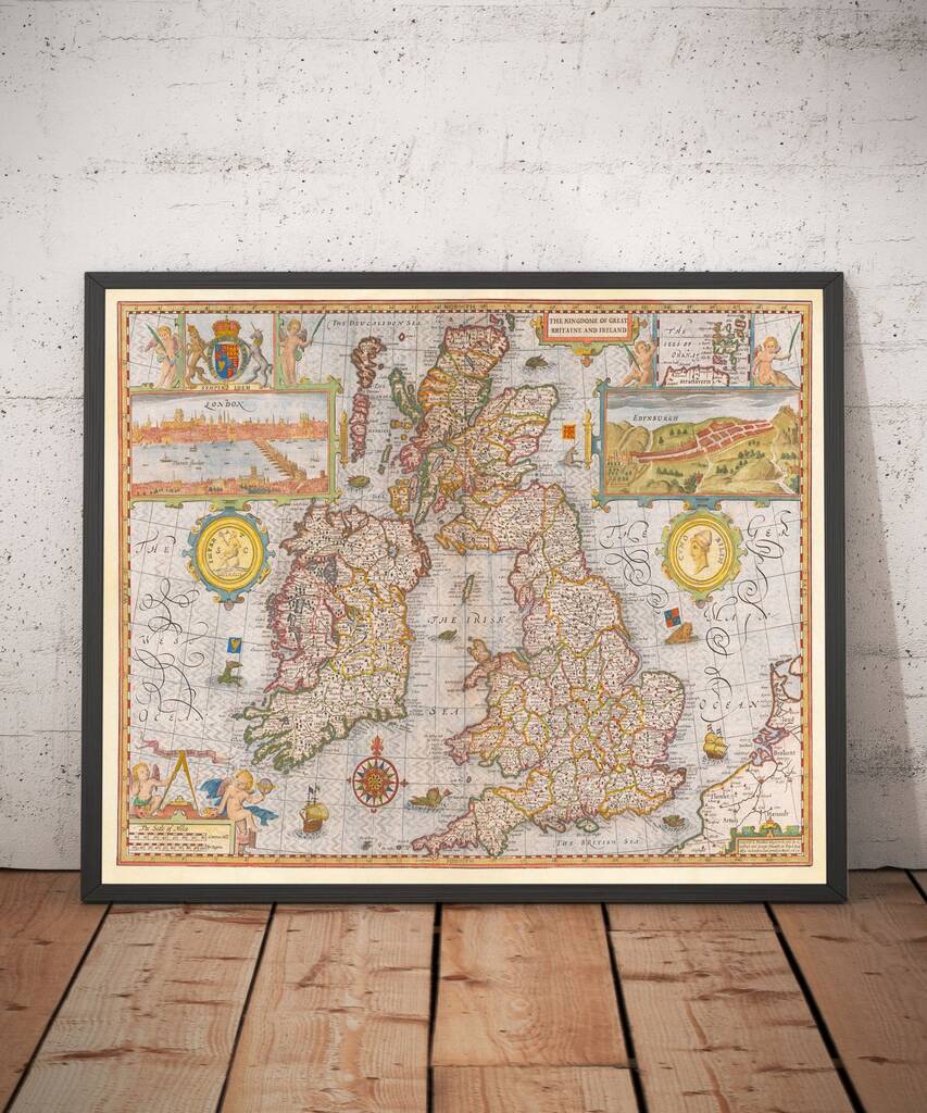 Personalised John Speed 1611 Old Map Of British Isles By The Unique ...
