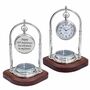 Personalised Chrome 7th Anniversary Desk Clock With Compass, thumbnail 1 of 10