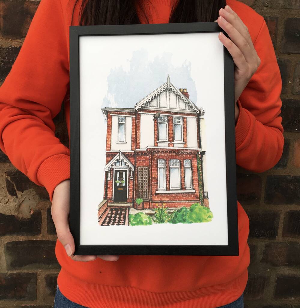 Bespoke Hand Painted Watercolour House Portrait, 1 of 10