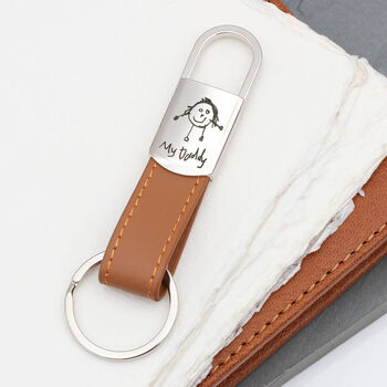 My Own Drawing Personalised Leather Keyring, 3 of 5
