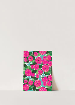 Neon Pink Flowers Art Print, 4 of 4