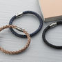 Men's Personalised Clasp Plaited Leather Bracelet, thumbnail 9 of 12