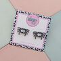 Black Spider Glitter Halloween Resin Studs, thumbnail 3 of 4
