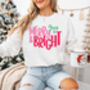 Merry And Bright Festive Christmas Jumper For Women, thumbnail 6 of 8