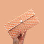 Reusable Organic Gingham Eco Envelope Tall | Tangerine, thumbnail 1 of 5