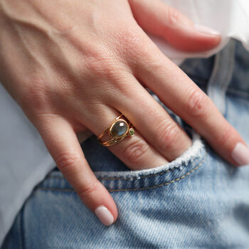 Saloni Peridot And Labradorite Ring, 2 of 7