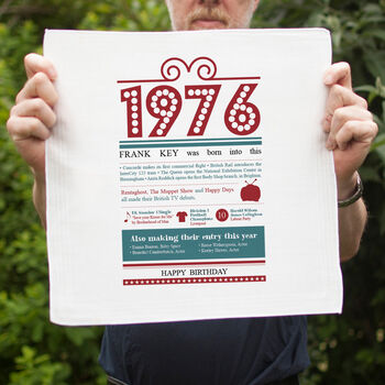 Personalised 50th Birthday 1976 Handkerchief Pair, 8 of 9