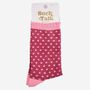Women's Glitter Socks Berry Pink Small Polka Dots, thumbnail 5 of 5