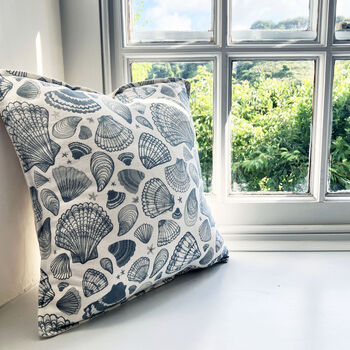 Seashells Linen Cushion, 4 of 6