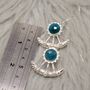 Blue Apatite, Pearl Silver Earrings, thumbnail 12 of 12
