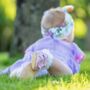 Dotty Fish Pink Flower Soft Leather Sandals With Barefoot Soles, thumbnail 3 of 8