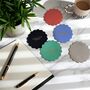 Scalloped Personalised Leather Coasters, thumbnail 7 of 7