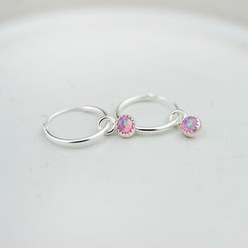 Sterling Silver And Birthstone Mini Hoop, 4 of 11