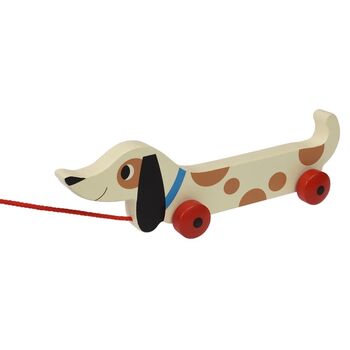 Charlie The Sausage Dog Wooden Pull Toy, 3 of 4
