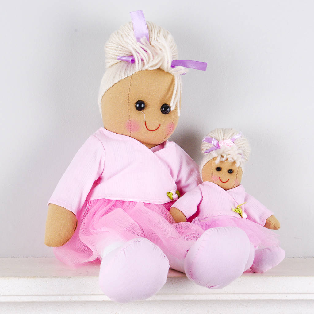 Set Of Two Ballerina Rag Dolls By Little Ella James