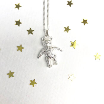 Sterling Silver Jointed Bear Necklace, 2 of 8