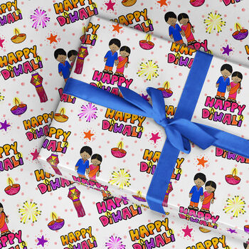 Happy Diwali Gift Wrapping Paper Roll Or Folded, 3 of 3