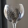 Monochrome Leaf Hand Painted Gin Glass, thumbnail 3 of 7