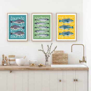 Seafood Illustrations Poster Set, 6 of 6