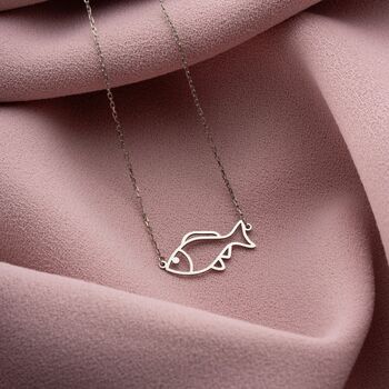 Sterling Silver Fish Necklace, 4 of 10
