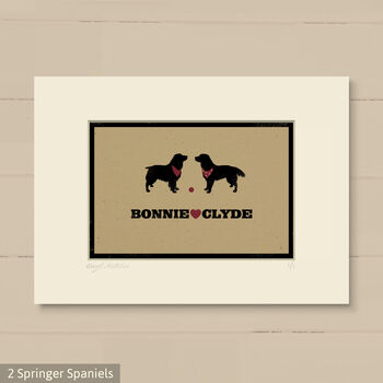 Personalised Springer Spaniel Print For One Or Two Dogs, 8 of 9