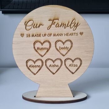 Personalised Our Family Tree With Heart Names, 6 of 6