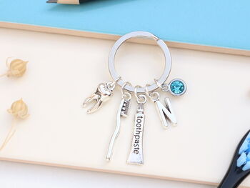 Dentist Personalised Keyring, Dental Nurse, Graduation, 9 of 12