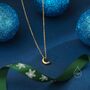 Sterling Silver Tiny Crescent Moon Pendant Necklace, thumbnail 3 of 11